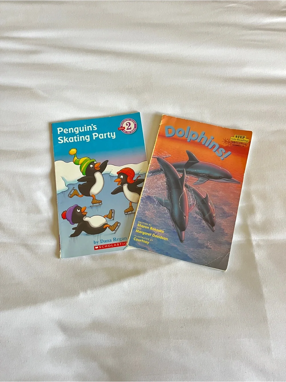 Scholastic Step into Reading Level 2 Children's Books Dolphins Penguin Skating